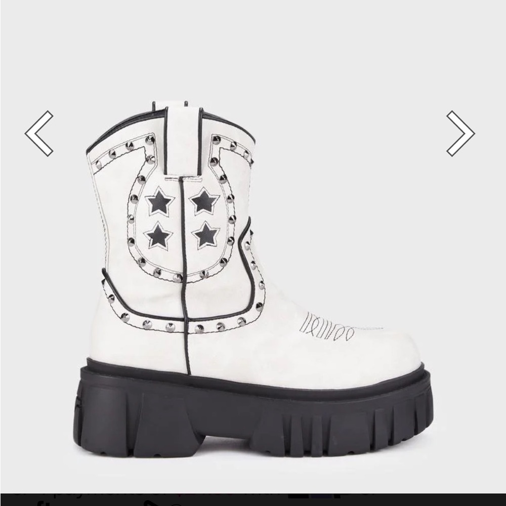 Dolls Kill Current Mood Town Ain’t Big Enough White Cowboy Boots